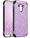 LG G6 Case,LG G6 2017 Case,BENTOBEN Shockproof 2 in 1 Glitter Bling Slim Fit Hybrid Hard Cover Laminated with Sparkly Shiny Faux Leather Chrome Protective Phone Case for LG G6 for Girls & Women Purple
