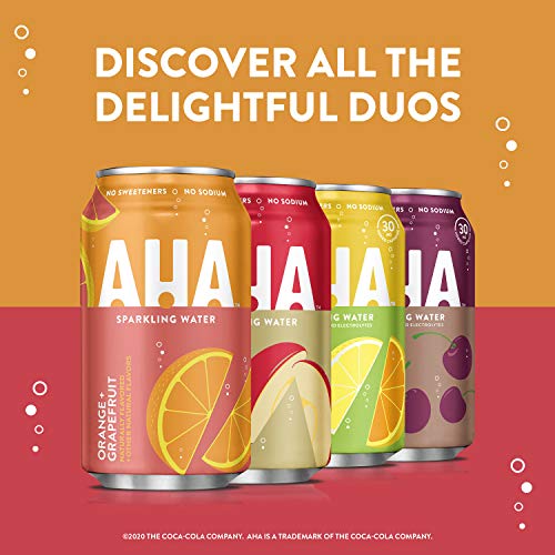 AHA Sparkling Water, Apple + Ginger Flavored Water, Zero Calories