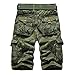 HANQIU Mens Cotton Camo Printed Tactical Cargo Shorts