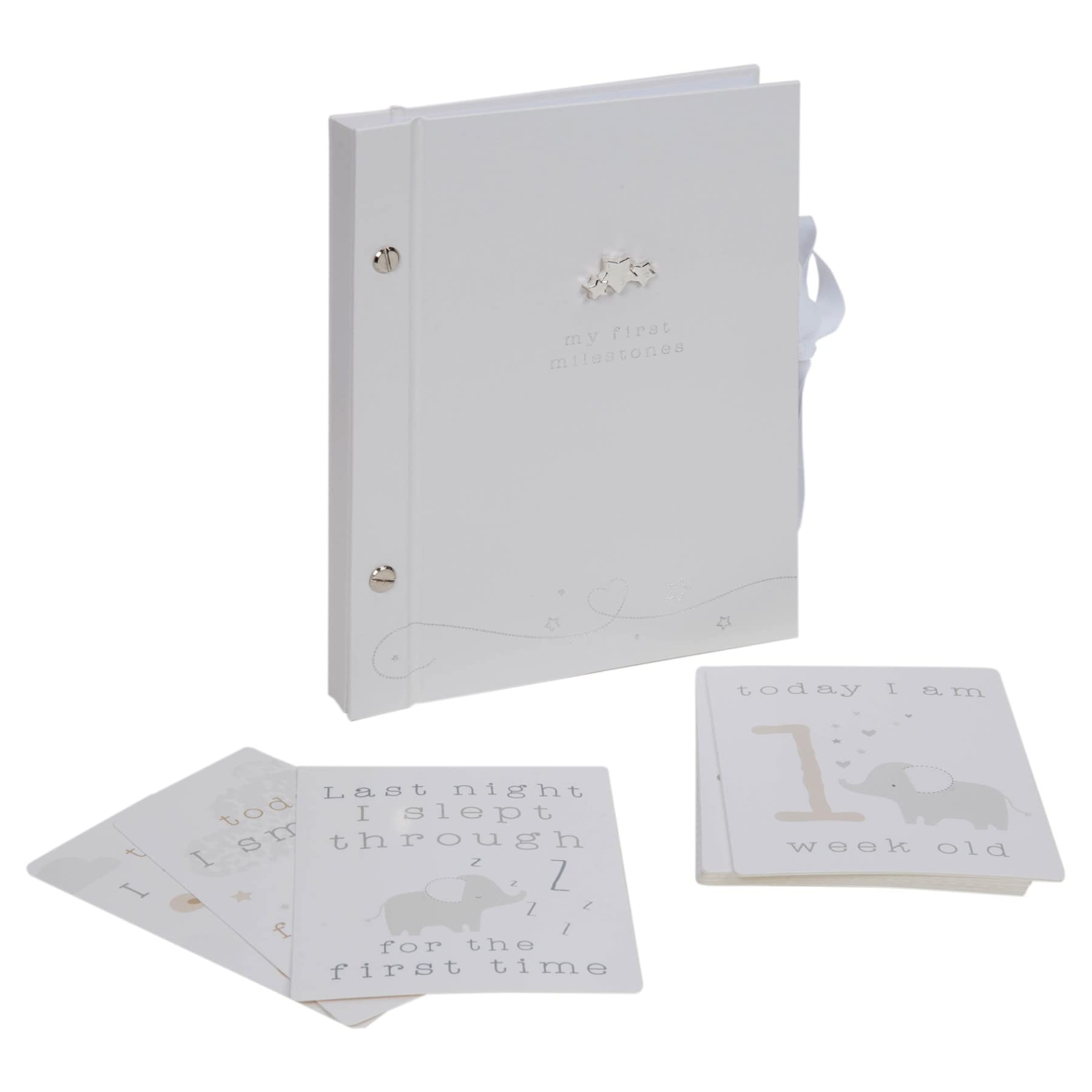 Baby Record Book/Photo Album and My First Milestones Cards Set