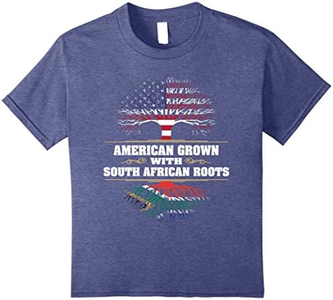 Kids South Africa T-Shirt American Grown South African Roots. 8 Heather Blue