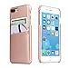 SOWOKO iPhone 8 Plus Wallet Case, iPhone 7 Plus Leather Card Case Ultra Slim Faux Leather Credit Card Slots ID Holder Protection Cover for Apple iPhone 8 Plus(2017) / iPhone 7 Plus(2016) - Rose Gold