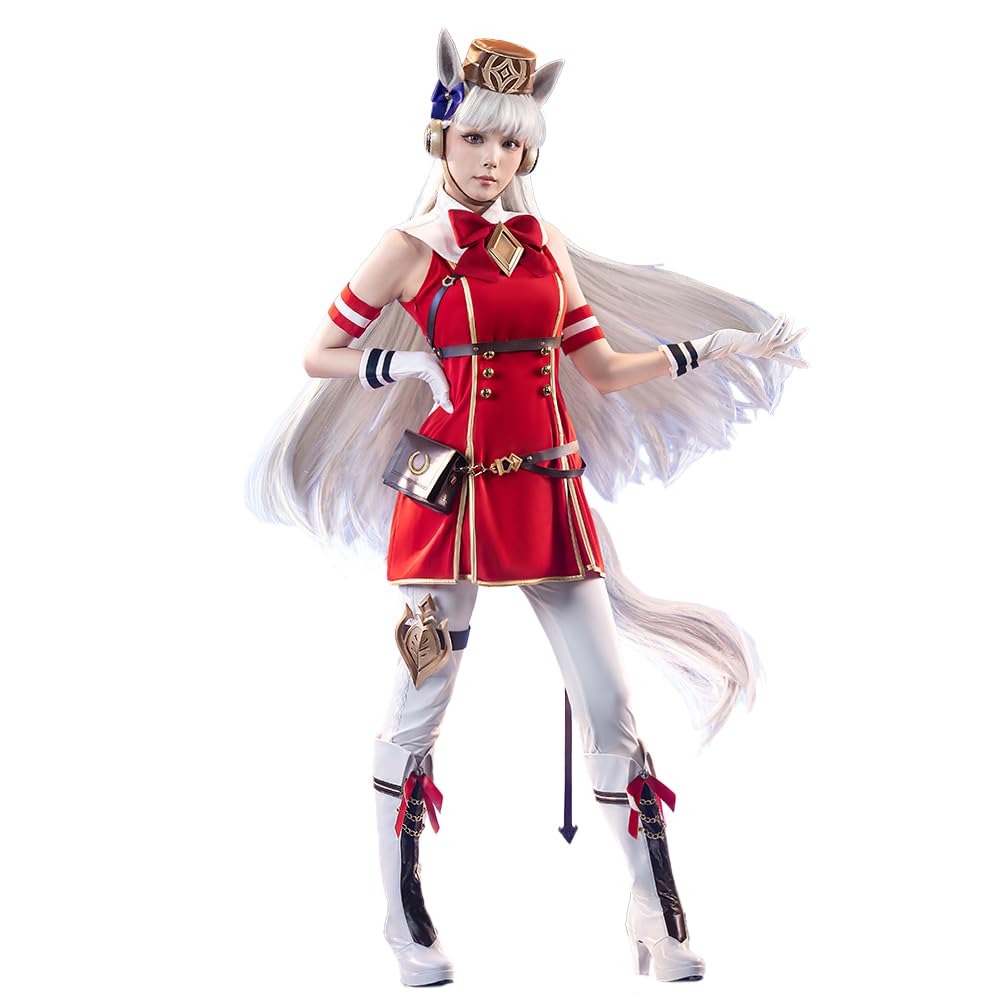 Photo 1 of KIRA KIRA Anime Game Cosplay Costume Doki-R Red Uniform Dress Halloween Costume Plus Size