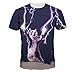 ColorFino Unisex Funny 3D Printing Lightning Cat T-shirt Hipster Clothing