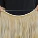 Invisible Wire Hair Extensions Pieces Secret Curly Wavy Hair Extension Synthetic Adjustable Headband for Women Hairpieces (20 Inch (Pack of 1), Golden Blonde)