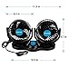 WIOR 12V 5 inches Dual Head Car Air Fan 360° Rotating Free Adjustment Automobile Vehicle Cooling Car Fan Powerful Quiet 2 Speed Rotatable Electric Car Fans with Clip Cigarette Lighter Plug
