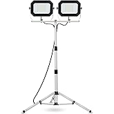 UFOND 20000 Lumen Work Lights with Stand, 200W Dual Head LED Work Light, Waterproof Lamp with Individual Switch, Adjustable M