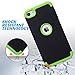 ULAK iPod Touch Case 6th Generation, iPod Touch 7 Case, iPod 5 Case, Heavy Duty High Impact Knox Armor Case Cover Protective Case for Apple iPod Touch 5 6th 7th Generation (Black+Green)