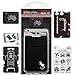 Double Pocket Gecko Phone Wallet - Smartphone Adhesive Card Holder - Cell Phone Pouch - Mobile Stick on Spandex Pocket by Gecko - Carry Credit Cards and Cash – (BLACK-WHITE)