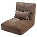 Giantex Triple Fold Down Sofa Bed, Adjustable Floor Couch Sofa with One Pillow, 6 Reclining Position, Convertible Upholstered Guest Sleeper, Modern Folding Lounge Chaise for Living Room and Bedroom