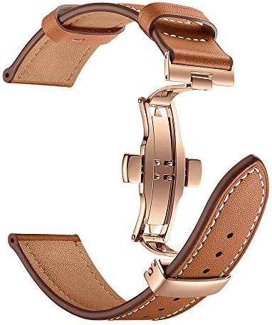 Apple Watch Band Strap Series 4-Butterfly Buckle Leather Wrist Watch Strap Band for Apple Watch 4 40mm/44mm