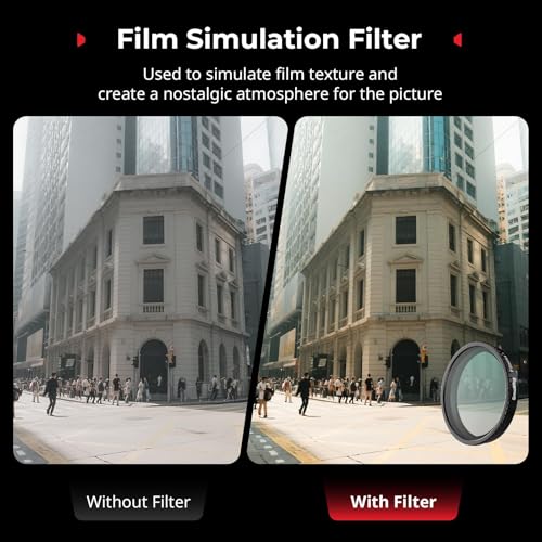 SMALLRIG Kit de Filtros para DJI Osmo Action 5 Pro/4 - Set 5 en 1 (Niebla Negra 1/4, ND16/CPL, Estrella, Simulador de Película) con Funda de Silicona, Montaje Snap-On, Vidrio de Alúmina - 5412