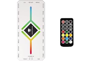 SHAKING TANK ShakingTank ARGB and PWM HUB 9 PortsFor A-RGB &PWM Case Fan Hub with Controller and SATA Power Input, Magnetic backplane Splitter 5V/3PIN ARGB Case Fan Hub Adapter PWM ARGB Fan White