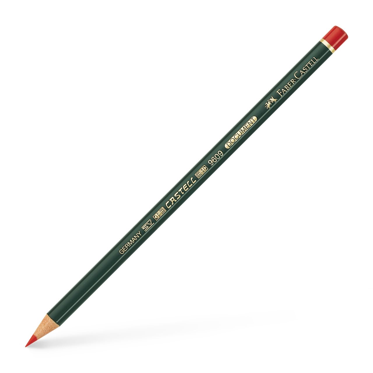 Faber-Castell Miscellaneous Castell Document 9609 Indelible Pencil, Red, , For Art, Craft, Drawing, Sketching, Home, School, University, Colouring