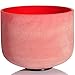 TOPFUND Red C Note Crystal Singing Bowl Root Chakra 10 inch with Heavy Duty Carrying Case and Suede Mallet
