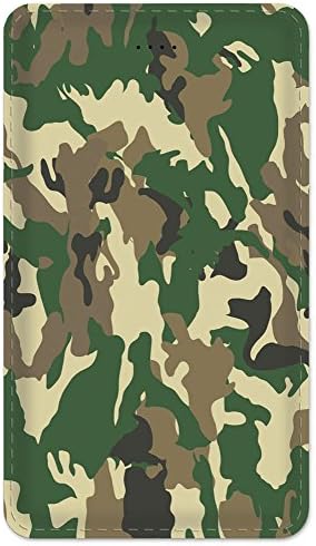 Amped 5,000 mAh Ultra Thin Compact External Portable Power Bank and Travel Charger with Built-in Micro USB Charging Cable and Lightning Adapter for iPhone, Galaxy, Android - Camo
