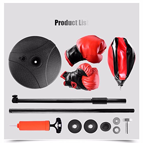 FTXJ Boxing Equipment Set Height Adjustable Punching Ball Stand with Boxing Gloves Kids Fitness Training Home Toy