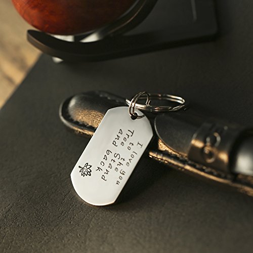 Udobuy I Love You to The Tree Stand and Back Hand Stamped Keychain Gift for Dad Daddy Keychain Hunting Keychain Father Son Hunting Dad Gift