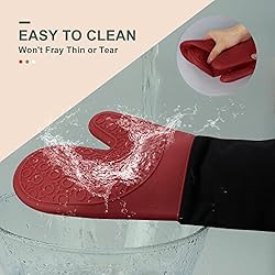 Extra Long Silicone Oven Mitts, sungwoo Durable