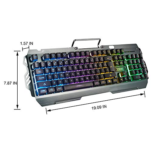 7KEYS Membrane Light up Gaming Keyboard for PC MAC Laptop (104Keys