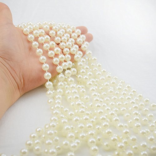BoJia 10 mm Large Ivory Pearls Faux Crystal Beads by The Roll for Flowers Wedding Party Decoration - Thumbnail 2