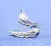 S295 Sterling Silver Ear Climber Crawler Angel Wings CZ Cuff Stud Earrings
