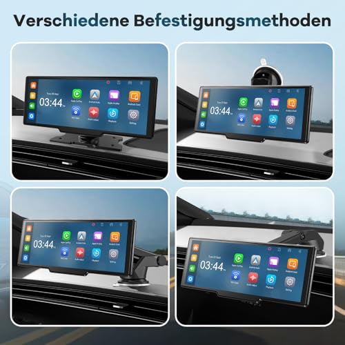 11 Inch for Apple Carplay Display & Android Car Display: Car Play Display with GPS Navigation 4K Dash Cam Reversing Camera Bluetooth Siri Voice Control IPS Touchscreen Mirror Link AUX FM 64G TF