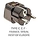 European Travel Adapter Plug Set - Pack of 4 Universal Outlet Adapters for All of Europe (Type C, E, F, G J, L) - Works in France, UK, Switzerland, Spain, Italy, United Kingdom, Germany & Turkey