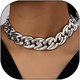 YOOESTORES82 Chunky Gold Cuban Chain Choker Necklaces,Trendy Punk Hip Hop Style Link Chain Necklaces,Dainty Exaggerated Accessories Jewelry Gifts for Women