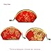 Silky Embroidered Brocade Oriental Fan Zipper Jewelry Coin Pouch Wallet (Set of 10)