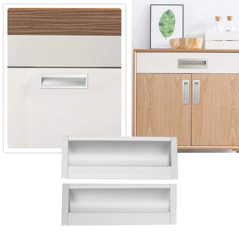 2pcs Aluminum Alloy Cabinet Pull Handle - Furniture Drawer Wardrobe Cabinet Recessed Handle,Wardrobe and Cabinet Drawer Finger Handle, Sliding Barn Door Handle