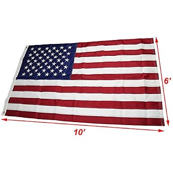 Amazon.com : US Flag Store Sewn Polyester US Flag, 6-Feet by 10-Feet ...