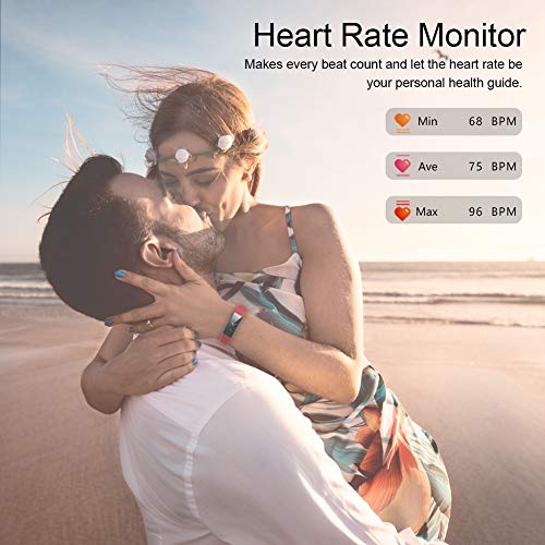 Lintelek Fitness Tracker, Heart Rate Monitor Activity Tracker with Connected GPS Tracker, Step Counter, Sleep Monitor,Waterproof Pedometer for Android and iOS Smartphone (Dark)