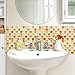 Beaustile Orange Mosaic 3D Wall Sticker Pack of 2 Home Decor Fire Retardant Backsplash Wallpaper Bathroom Kitchen DIY Plain Design
