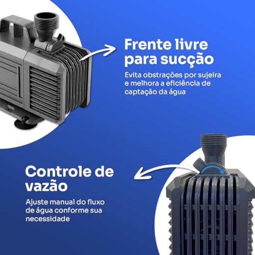Bomba Submersa 5500l/h 5m Lagos Recalque Fontes Aquários Cascata Chafariz