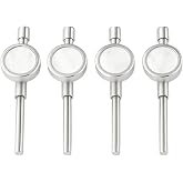 Mother of Pearl Tuxedo Shirt Studs &ndash; Set of 4 &ndash; Spring-Back Secure Studs for Men &ndash; Silver-Tone Formal Stud Replacement Set for Tuxedo &amp; Black Tie Shirts