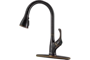 APPASO Kitchen Faucet with Pull Down Sprayer Oil Rubbed Bronze, Single Handle High Arc Pull Out Spray Head Kitchen Sink Faucet with Deck Plate