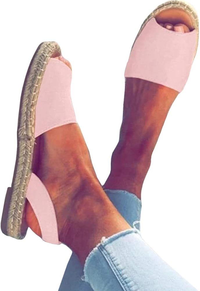 espadrilles peep toe flat sandals