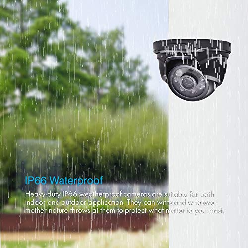 LONNKY Home Security Camera,1080P 2.0MP Full HD TVI Analog Dome Camera and IP66 Waterproof Outdoor CCTV Home Surveillance Security System with 80ft Night Vision, 3.6mm Lens Wide Angle - Thumbnail 5