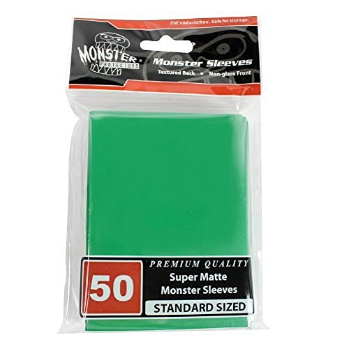 Monster Protectors Sleeves Sleeves - Standard Size Super Matte - GREEN (Fits MTG Magic the Gathering and Other Standard Sized Gaming Cards)