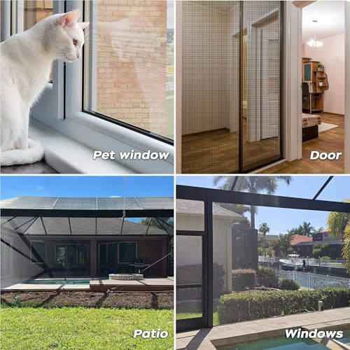 Ailinscn Mosquito Net Window, 120 x 1500 cm, 304 Stainless Steel High Light Transmission Mosquito Net Door Window by the Metre, for Doors, Windows, Patio, Porch and Pool, Roof Velux