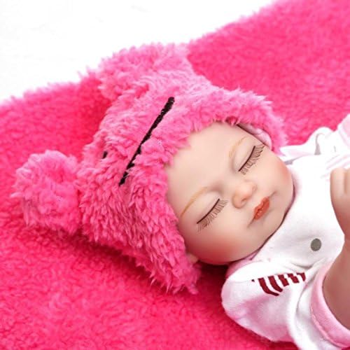 Yeefant Simulated Soft Vinyl Silicone Lifelike Newborn Baby Doll Model Children Toy Dressing Gifts For Kids Toddler Girl Living Room Bedroom Baby Playmate House Game,10.2 Inch,Girl Doll