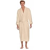 Boca Terry Mens Soft Waffle Knit Robe - Long Spa, Resort & Hotel Bathrobe for Men - Luxury Bath Robe