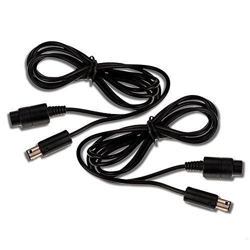 Controller Extension Cable Compatible For Wii Classic Extender Or Nintendo Gamecube Cord (NGC) [2 Pack] 6 Feet – 1.8m By EVORETRO - Thumbnail 2