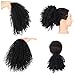 Kaneles Afro Black Kinky Curly Ponytail Extensions for Black Women Synthetic Puff Drawstring Hairpieces Wig Natural as Human Hair (Black-1b#)