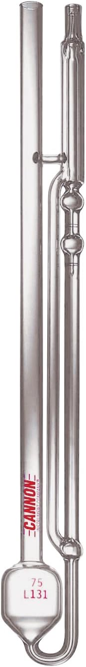 Cannon-Ubbelohde CUSMC-75 Calibrated Viscometer, 1.6 to 8.0 Centistokes Viscosity Range, Size 75