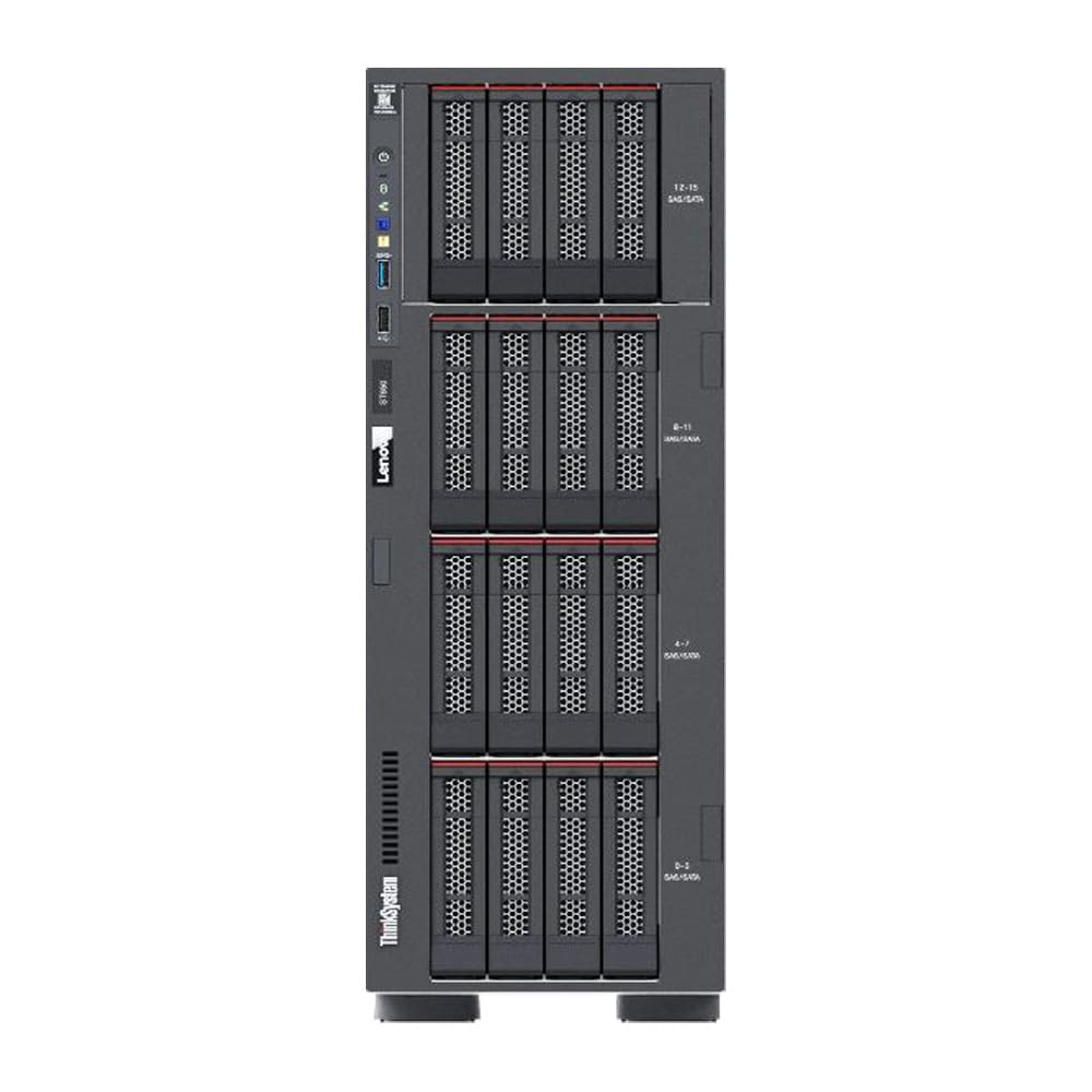 Lenovo ThinkSystem ST650 Tower Server Bundle with 2 x Intel Xeon Silver 4309Y, 128GB DDR4, 2TB SSD, 24TB HDD, RAID, Matrox G200 Graphics, Windows Server 2019