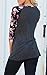 KufvWomens Prints Florals 3/4 Sleeve Crew Neck Top Tshirt