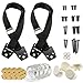 CosmoSafety 2 Anti-Tip Metal Anchor TV & Furniture Appliance Safety Straps plus 4 Corner Protectors and 4 Socket Plug Covers for Baby Proofing or Earthquake Protection