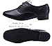 BeiBestCoat Men's Classic Lace-up Leather Dance Shoes Modern, Black, Size 10.5